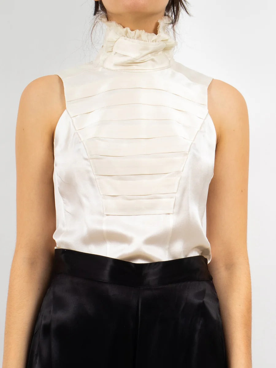 Sleeveless Silk Blouse